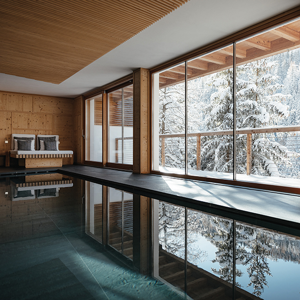 Indoor pool at Rosa Alpina